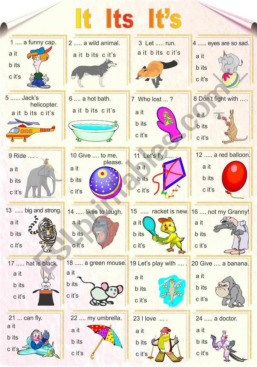 It Its ItÂ´s worksheet