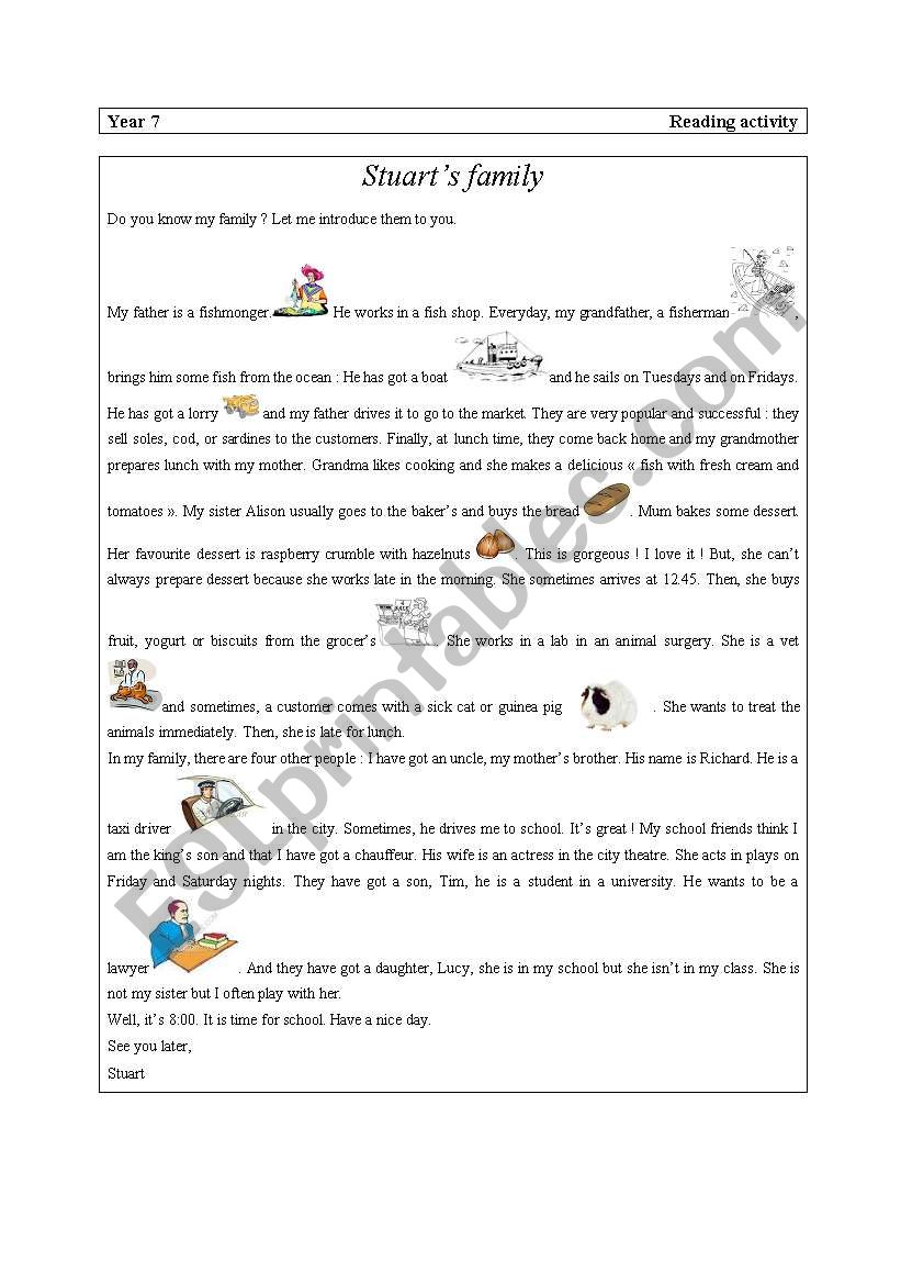 StuartÂ´s Family worksheet