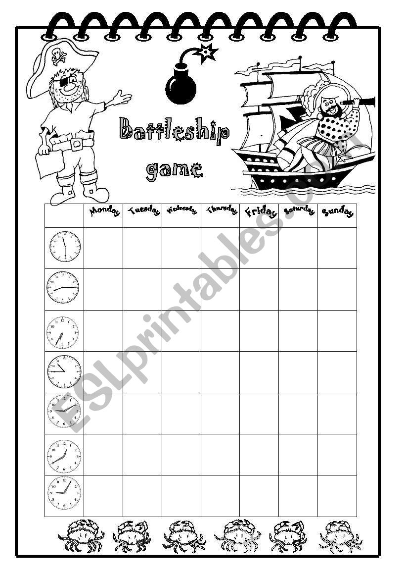 Time Battleship worksheet