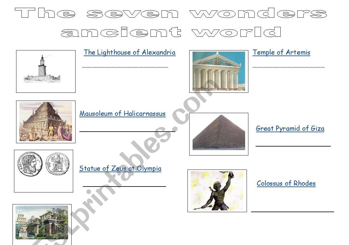 The seven wonders of ancient world