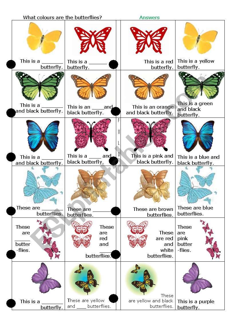 Colours - Butterflies worksheet