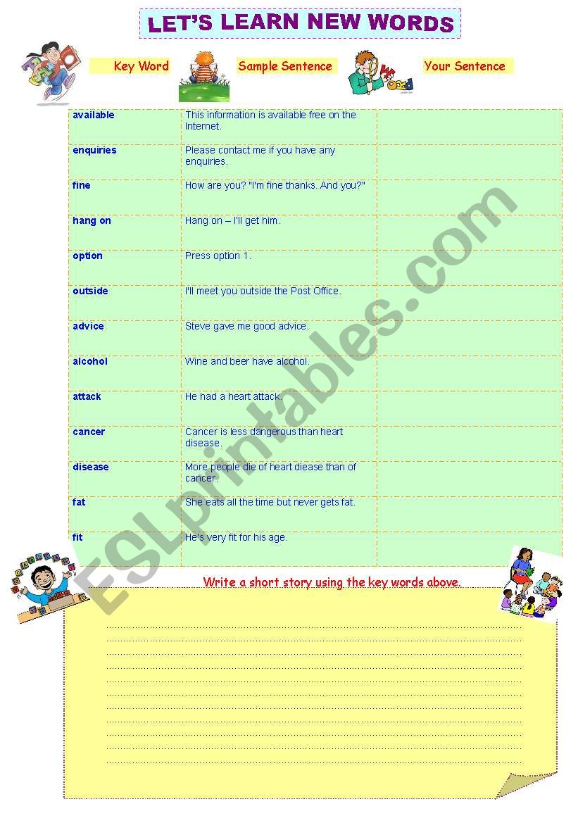 Vocabulary Building worksheet