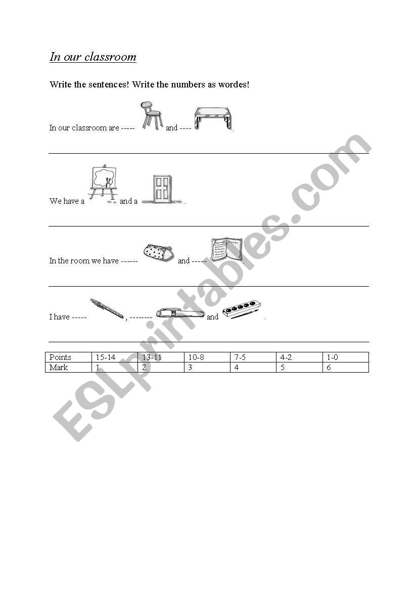 Language practise worksheet