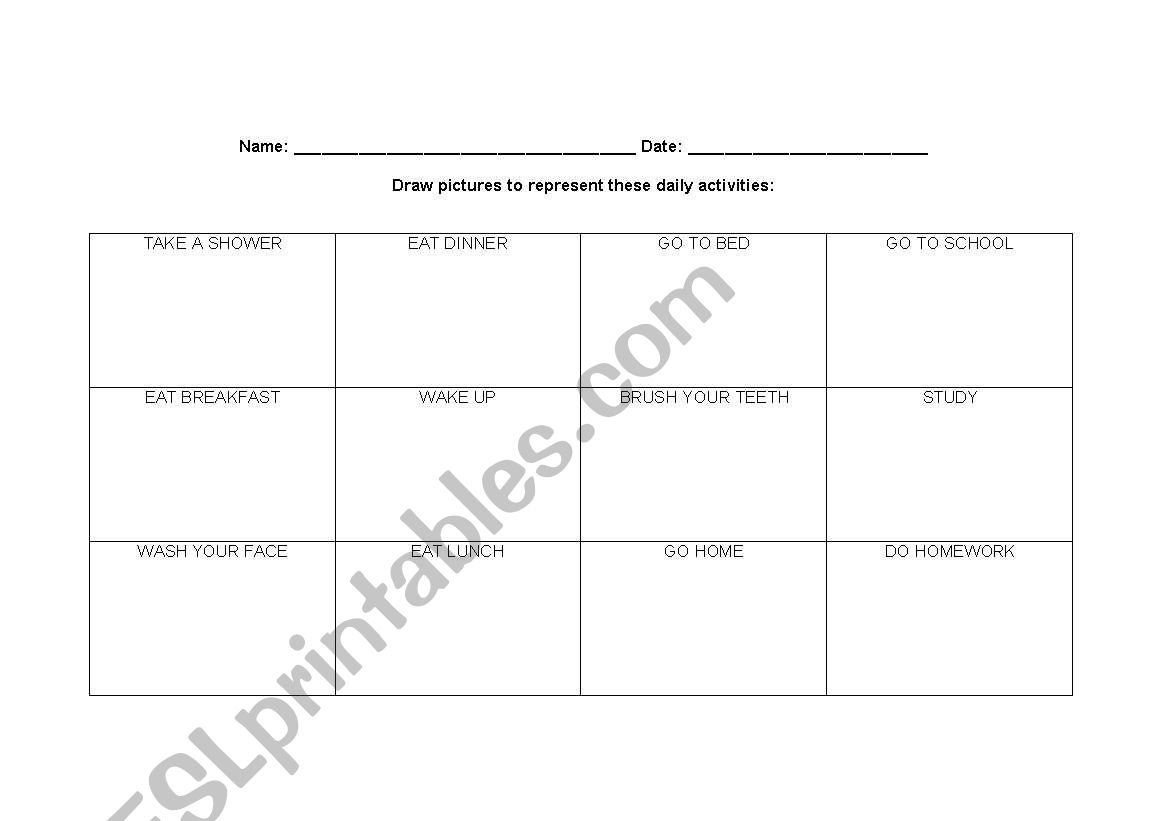 Daily Routines worksheet