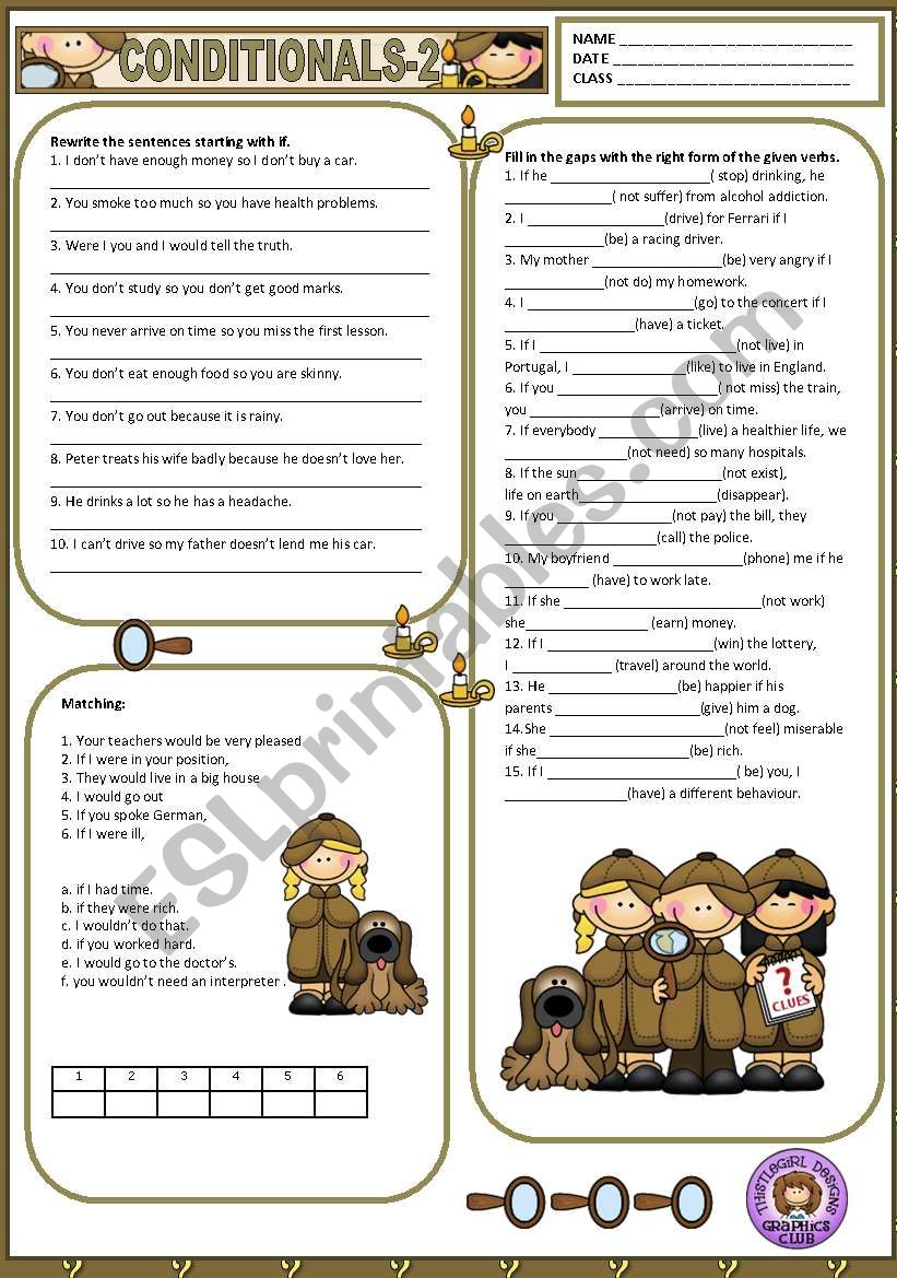 CONDITIONALS - TYPE 2 worksheet