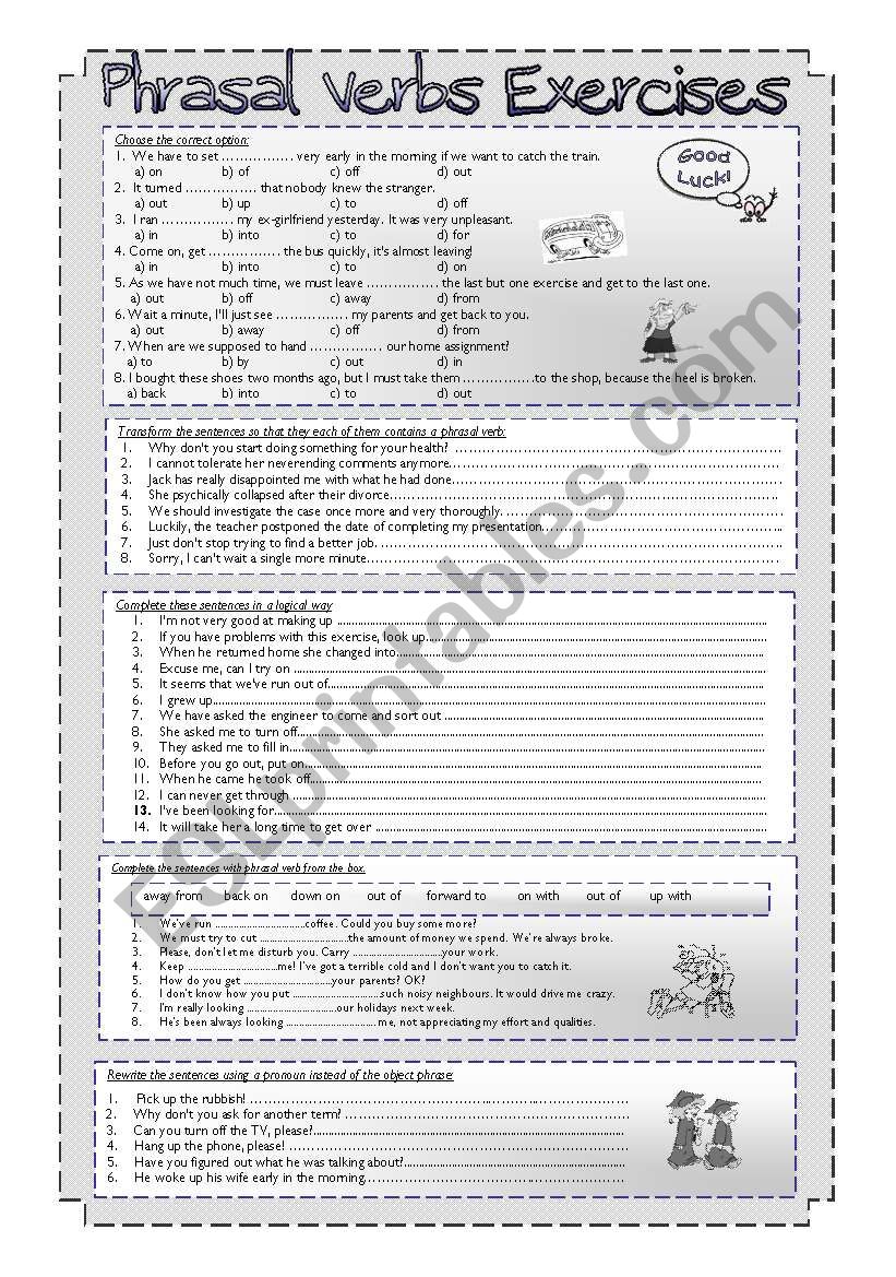 Phrasal Verbs Exercises worksheet