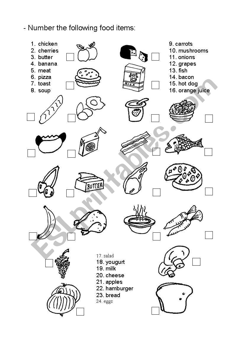 Picture dictionary_food worksheet