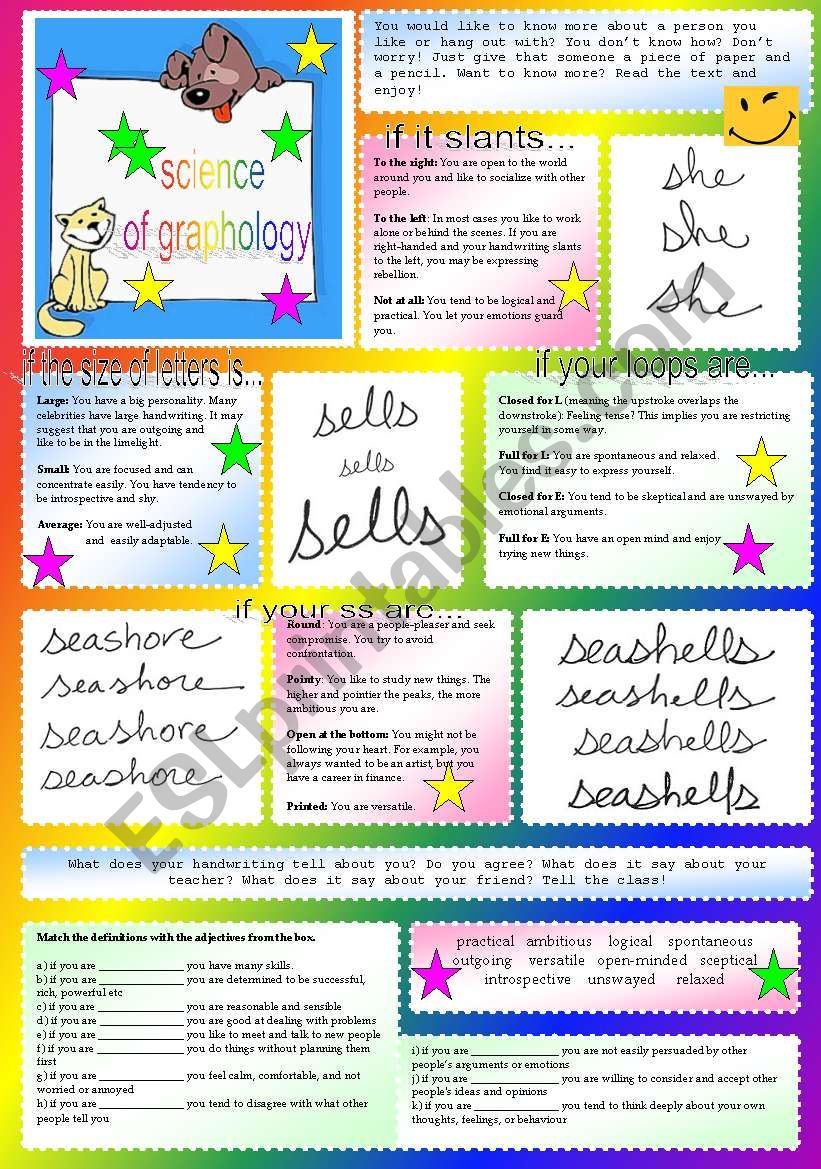 science of graphology worksheet