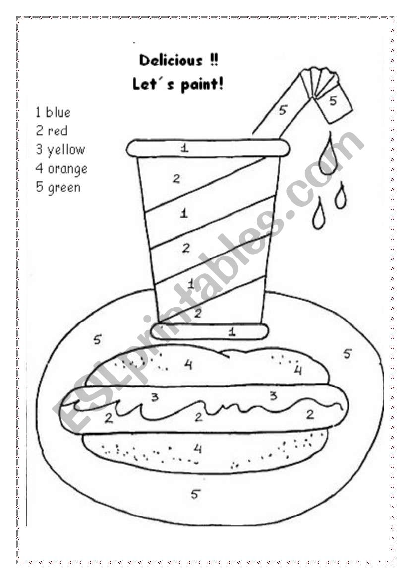 Lets eat worksheet