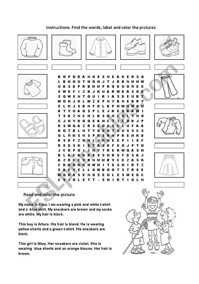 clothes puzzle worksheet