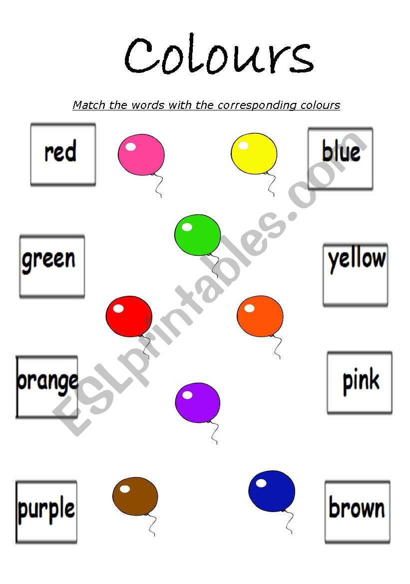 COLOURS worksheet