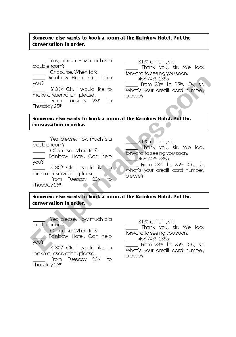 Trip worksheet