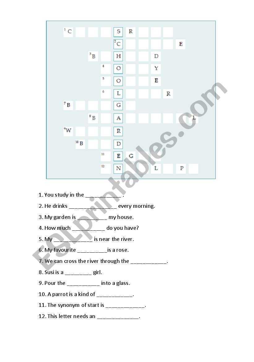 Noun crosswords (part of speech)