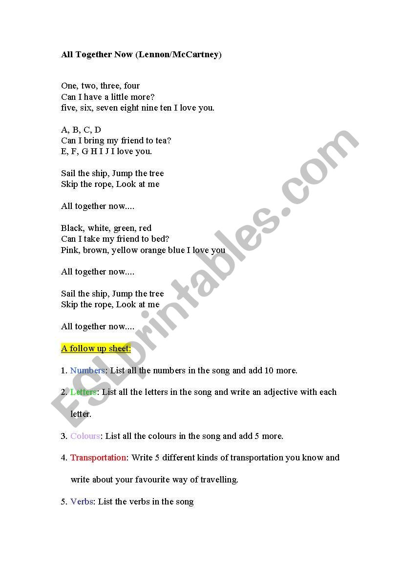 basic english with the beatles