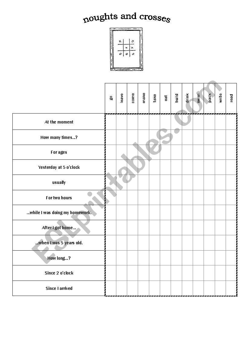 noughts and crosses worksheet