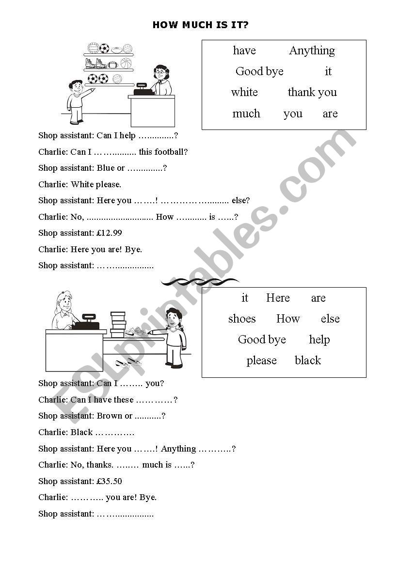 How much is it? worksheet