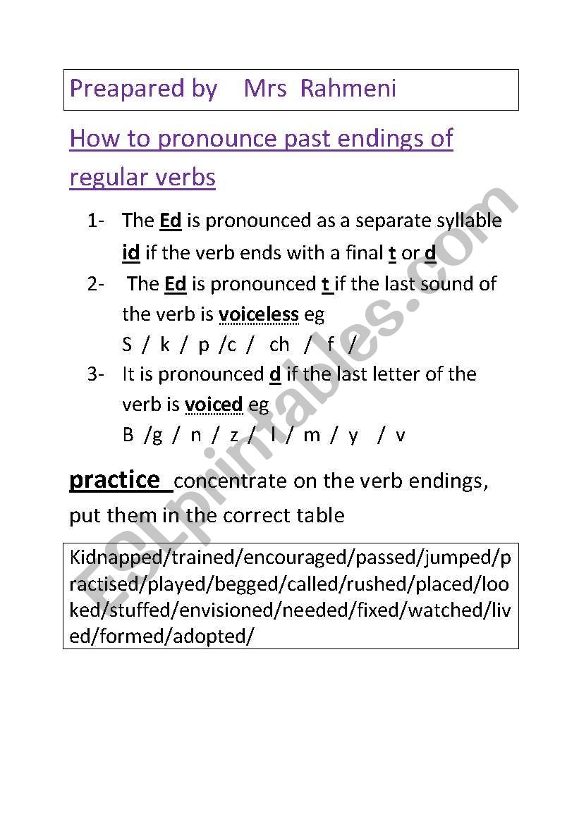 pronunciation  worksheet