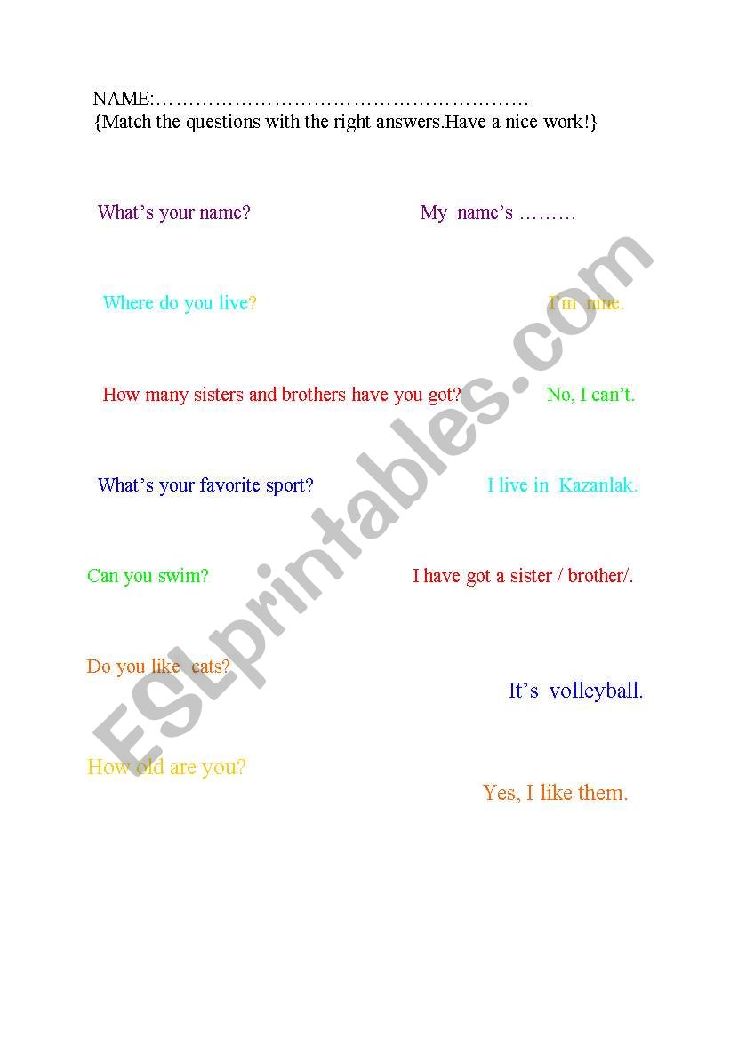 Grammar- question time worksheet