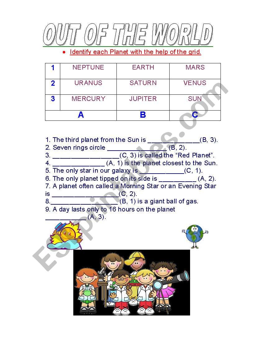 Out of the World worksheet