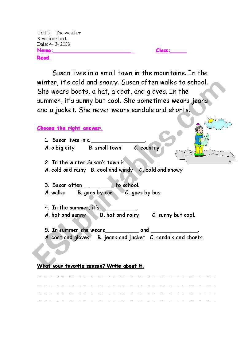 read & write worksheet