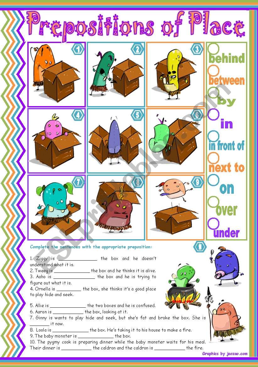 Prepositions of Place â€¢ 2 simple tasks for beginners â€¢ editable