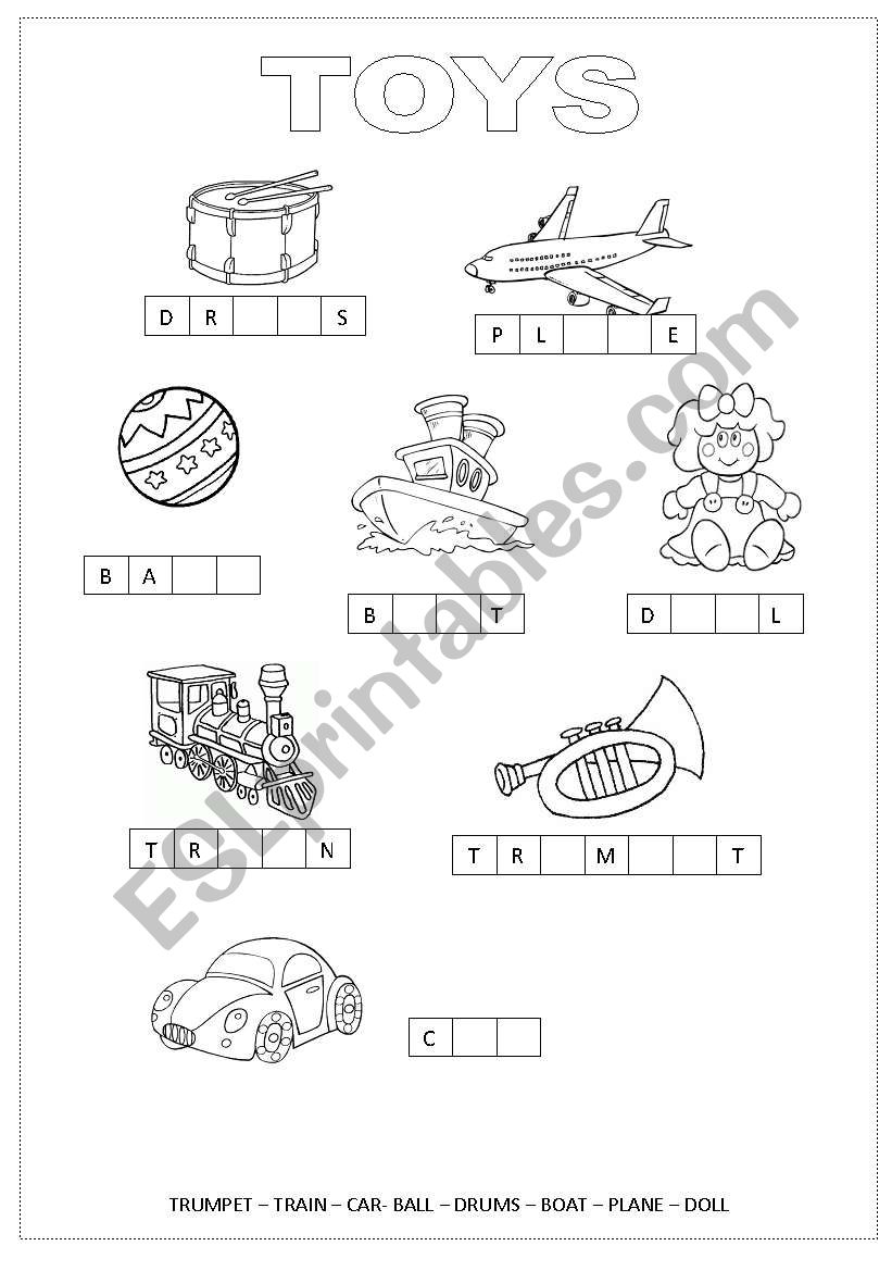 Toys worksheet