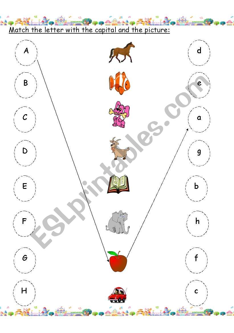 Match letters worksheet