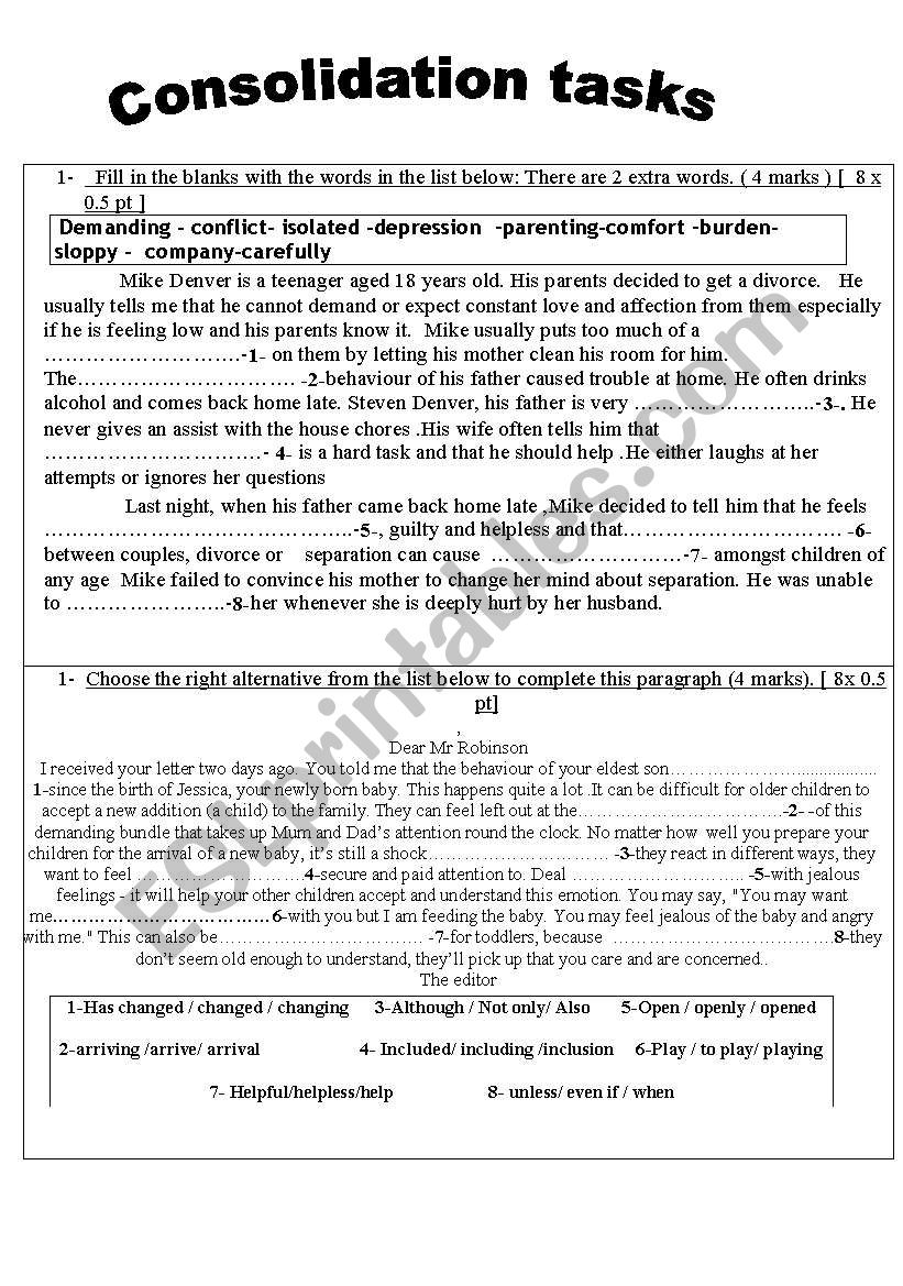 various language activties 3rd form secondary 