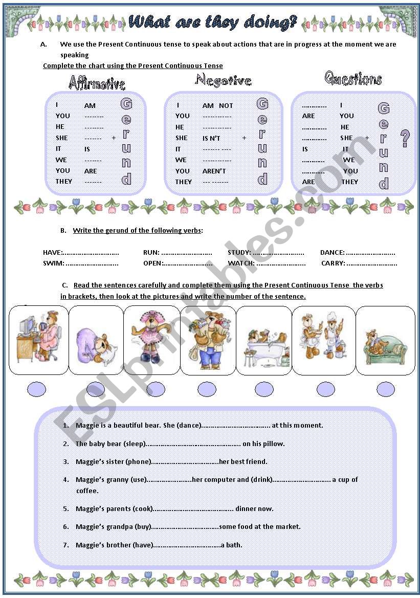 What are they doing? worksheet