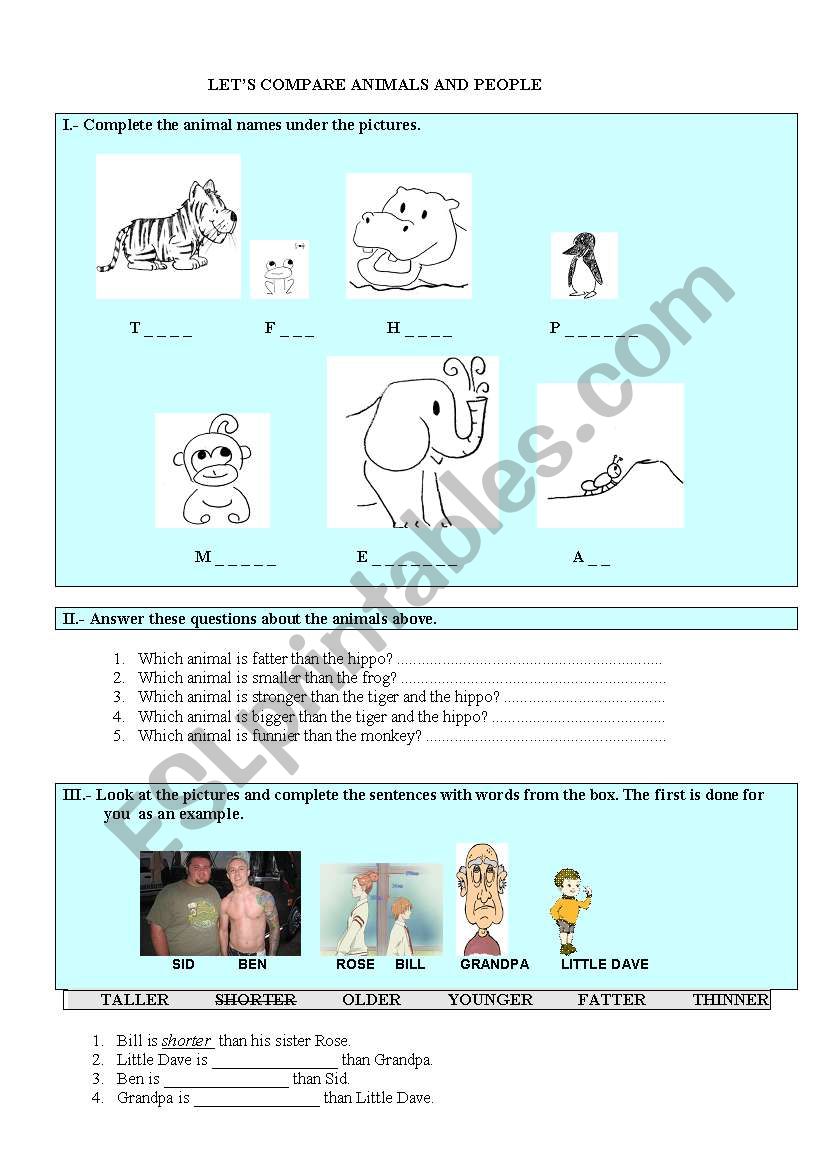 Lets compare animals and people