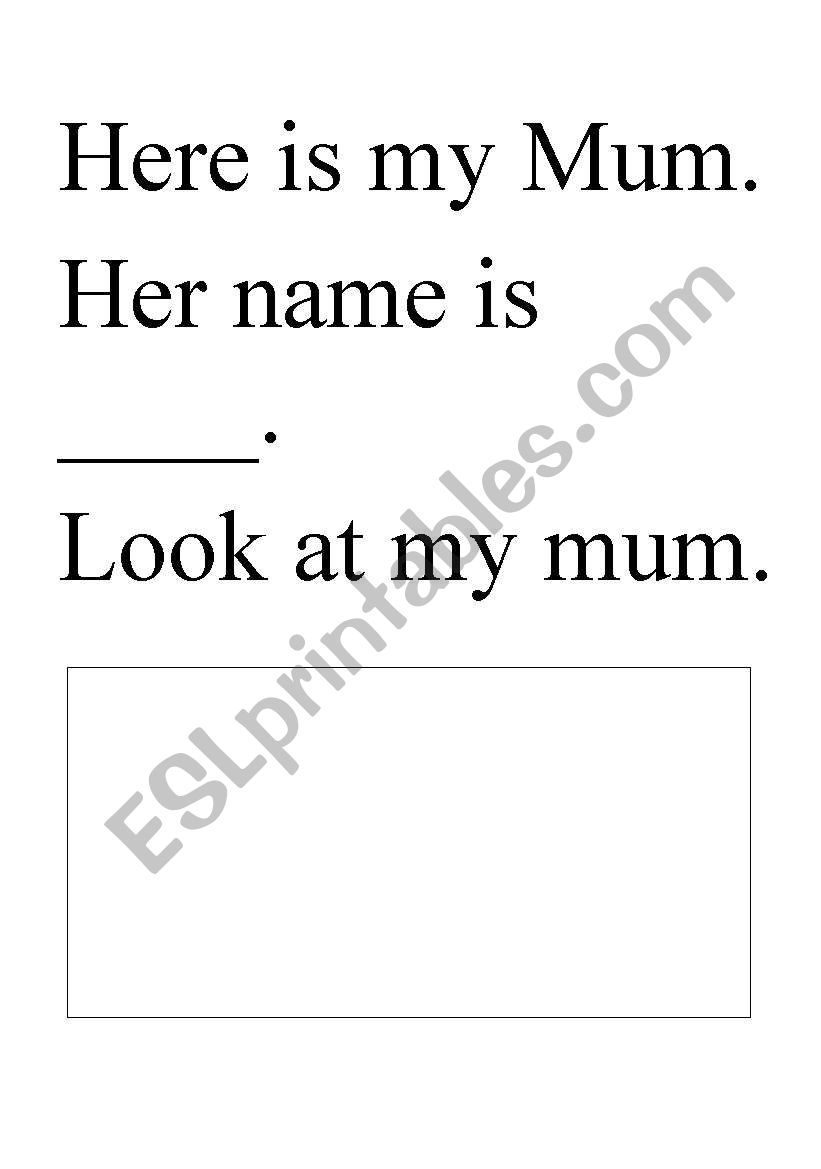 All about me - Mum worksheet