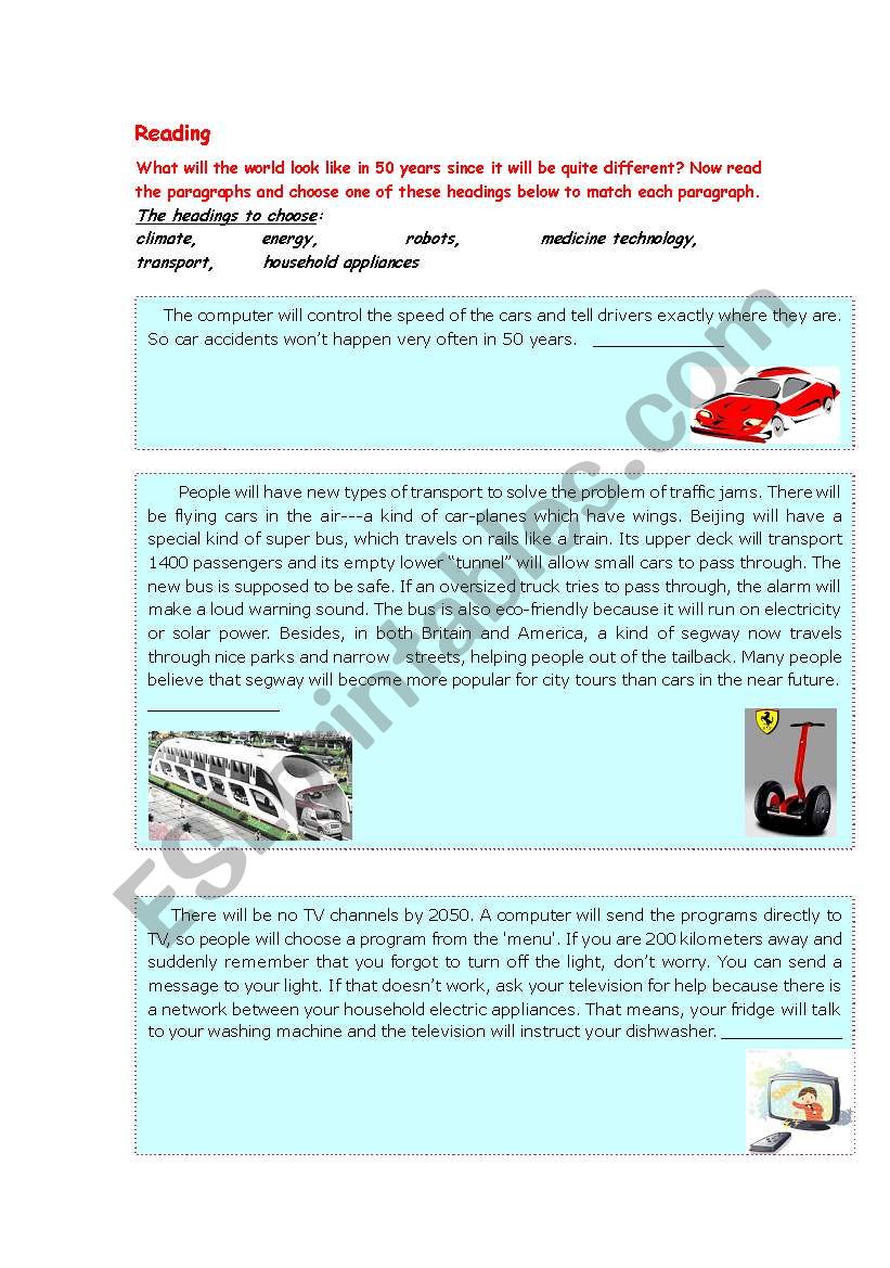 Reading task:What will the world look like in 50 years?