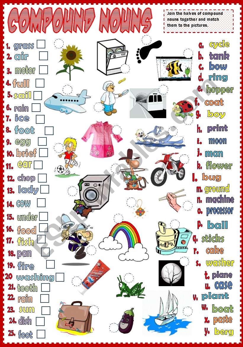 Compound Nouns 2 *B&W* worksheet