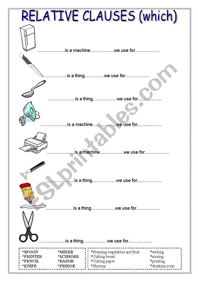 RELATIVE CLAUSES 4 pages FULLY EDITABLE