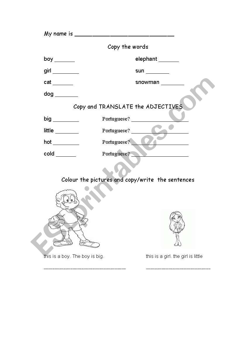 Big-little-hot-cold worksheet