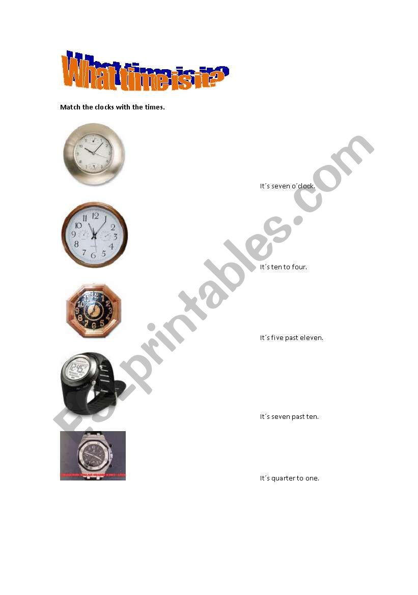 What time is it? worksheet