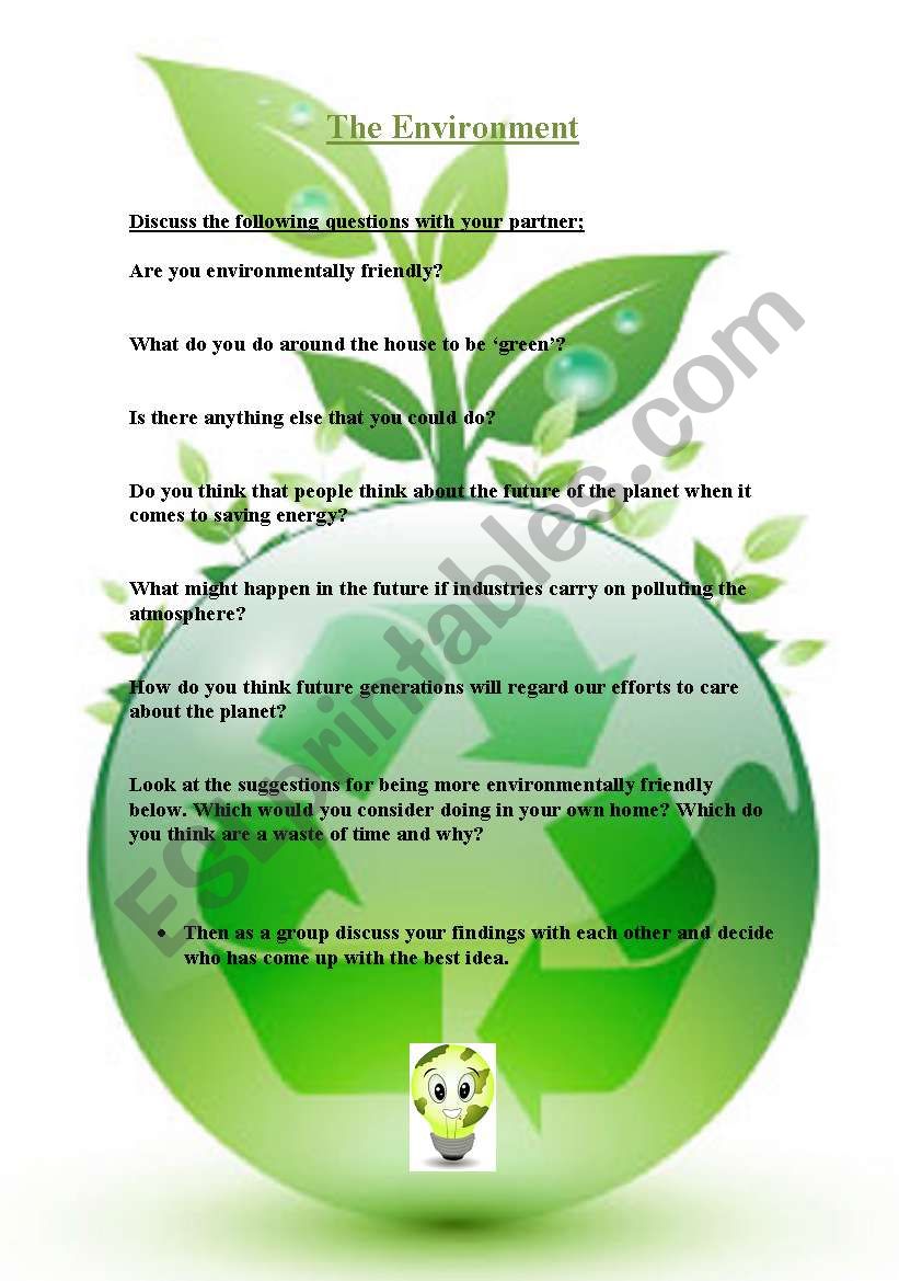 The Environment worksheet