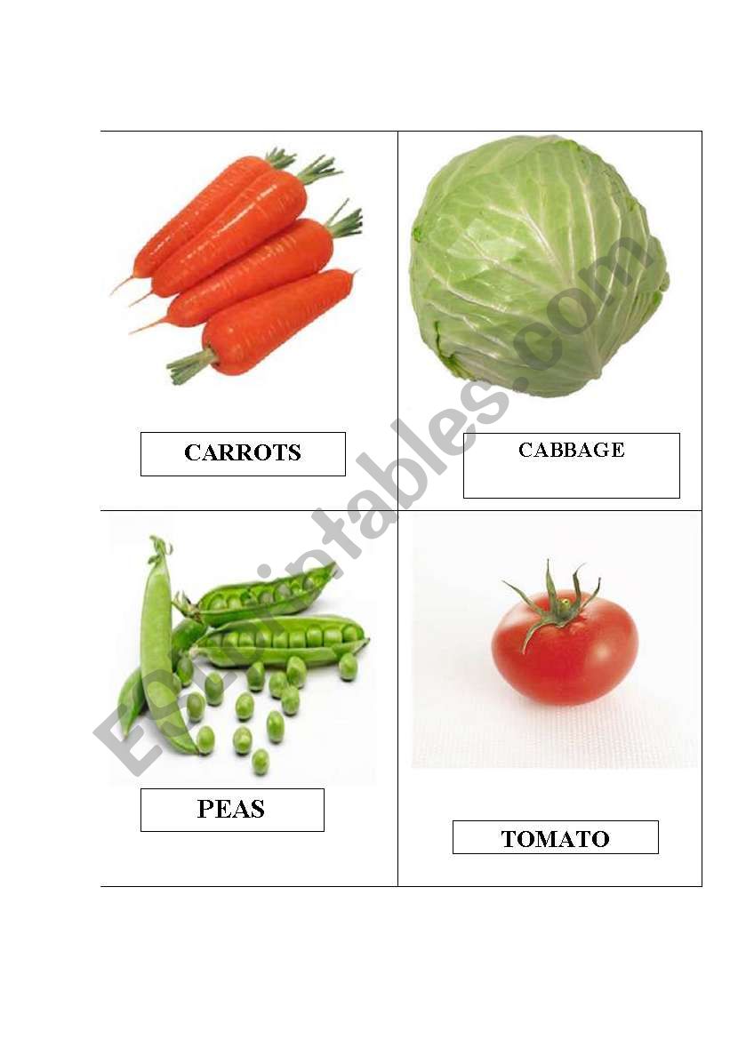 VEGETABLES-PART 1 worksheet