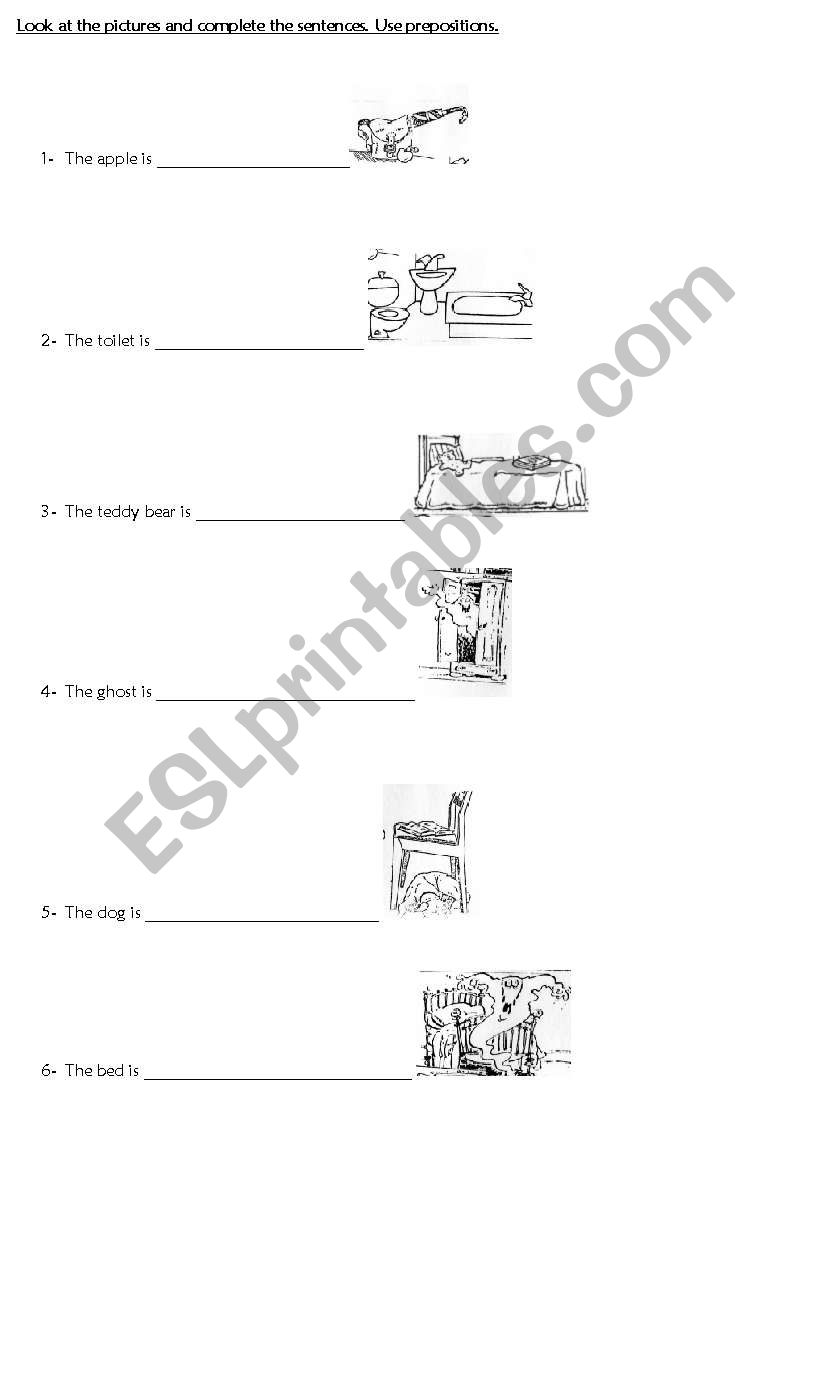 Prepositions of Place worksheet