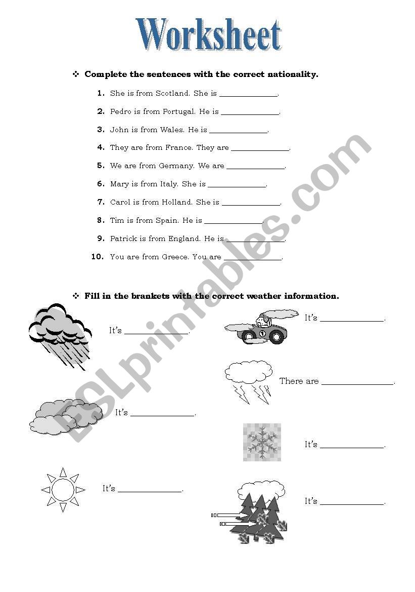 Grammar worksheet worksheet