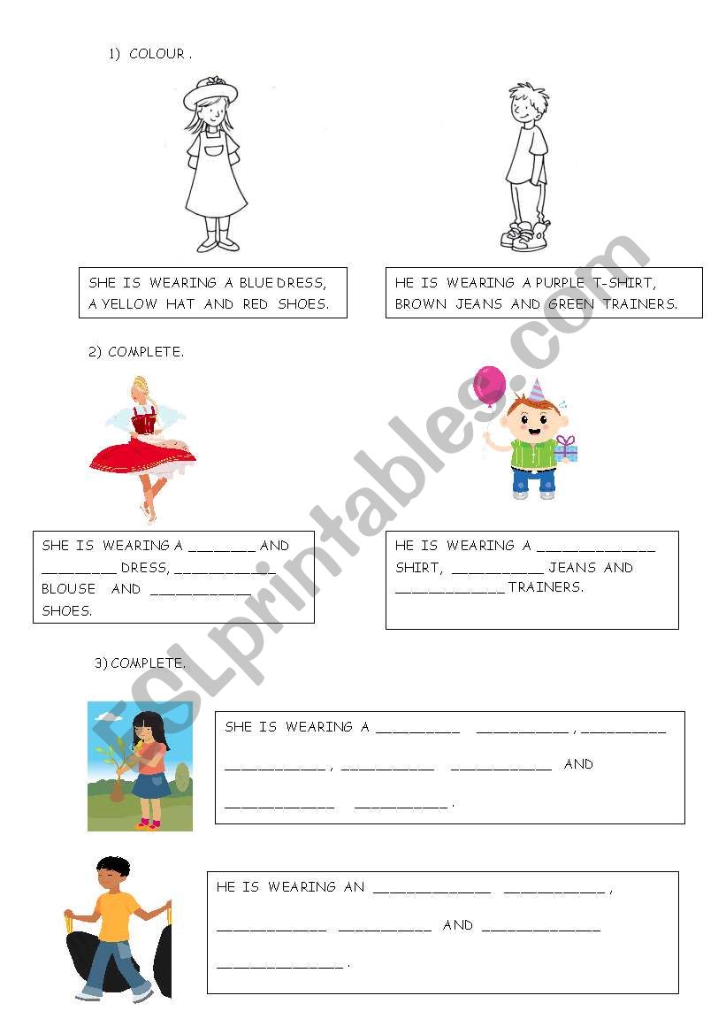 clothes & colours worksheet