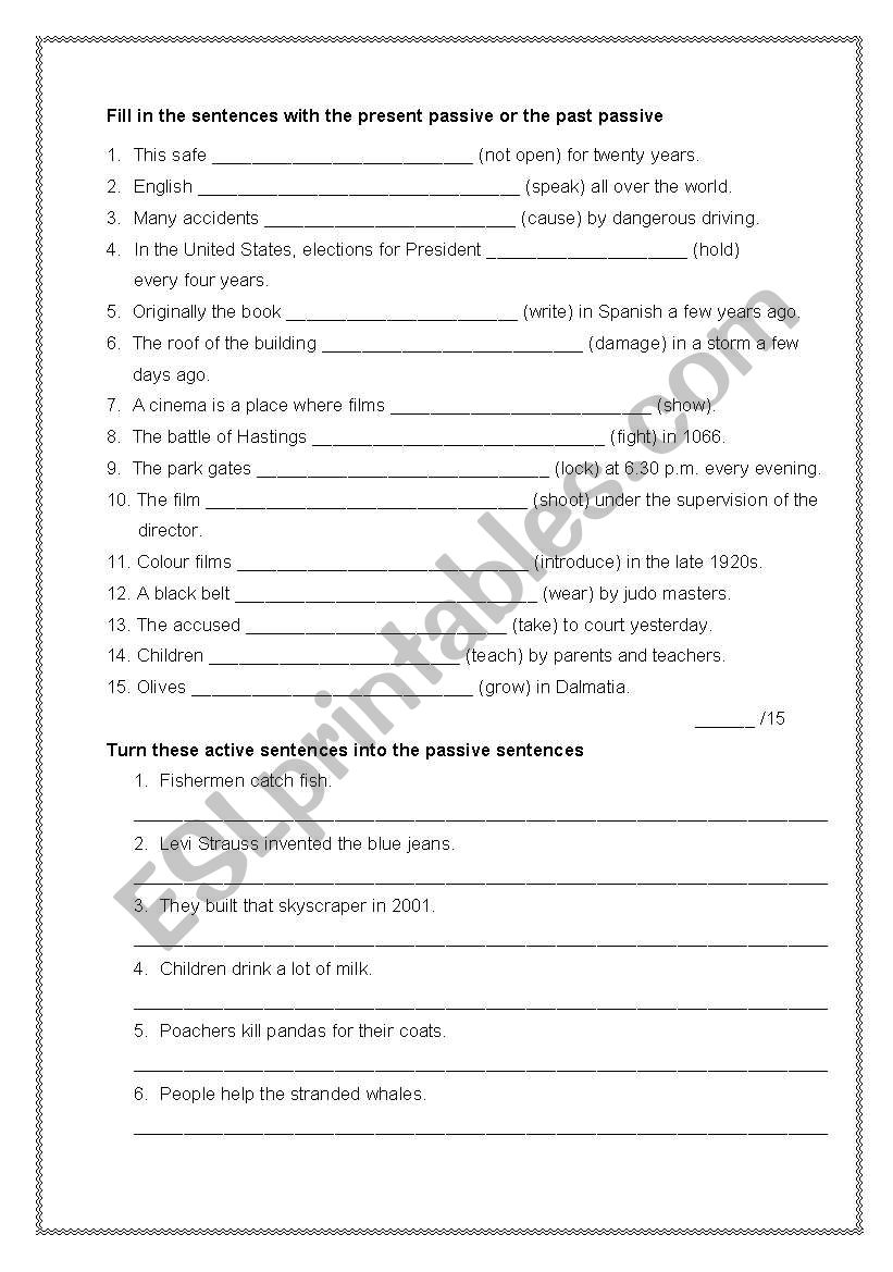 present and past passive worksheet