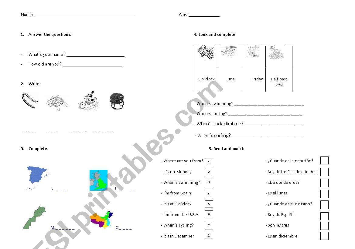 countries review worksheet