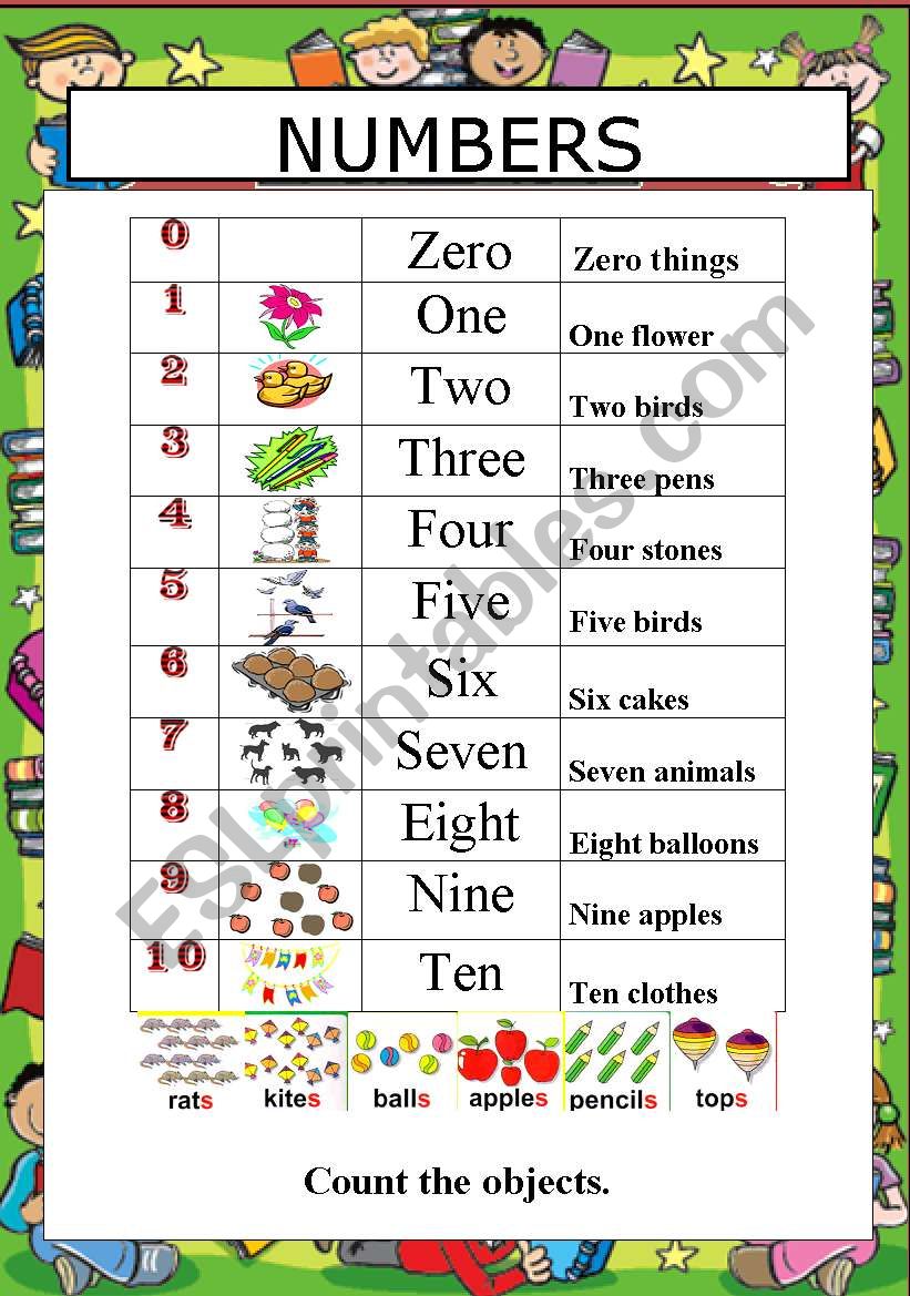 NUMBERS ! to 10 worksheet