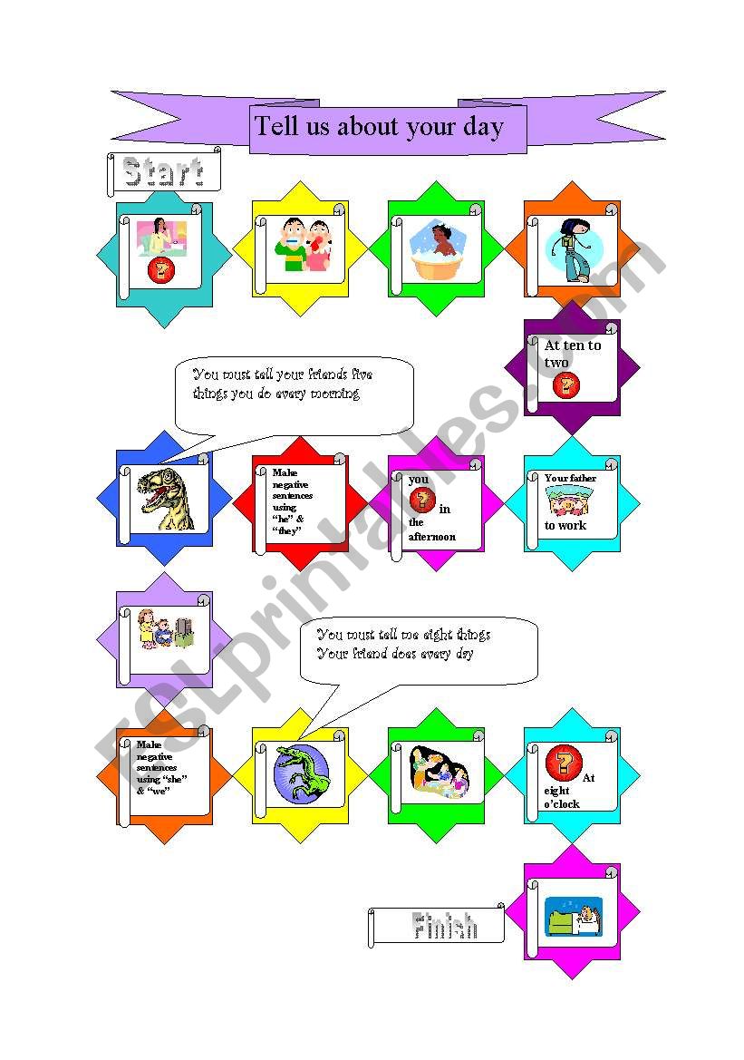 Daily routine Game worksheet