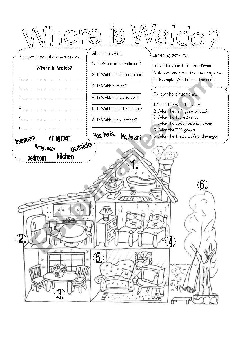 Where is waldo? worksheet