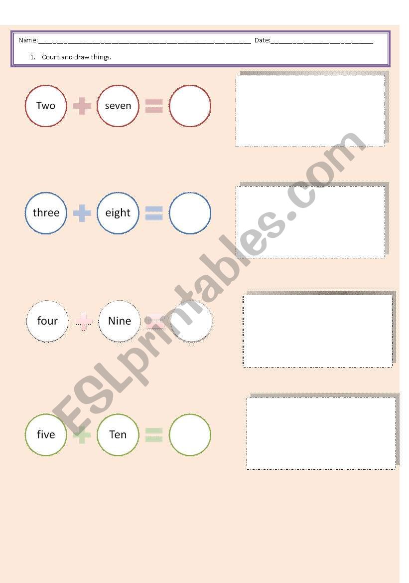 Numbers worksheet