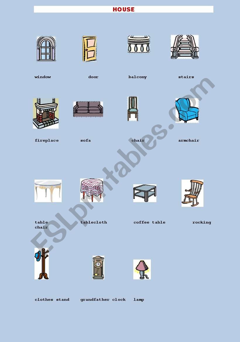 THE FURNITURE worksheet