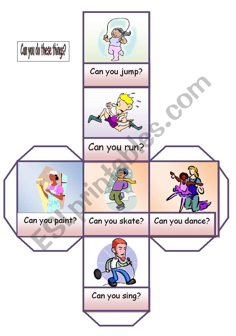 Can you ? dice worksheet