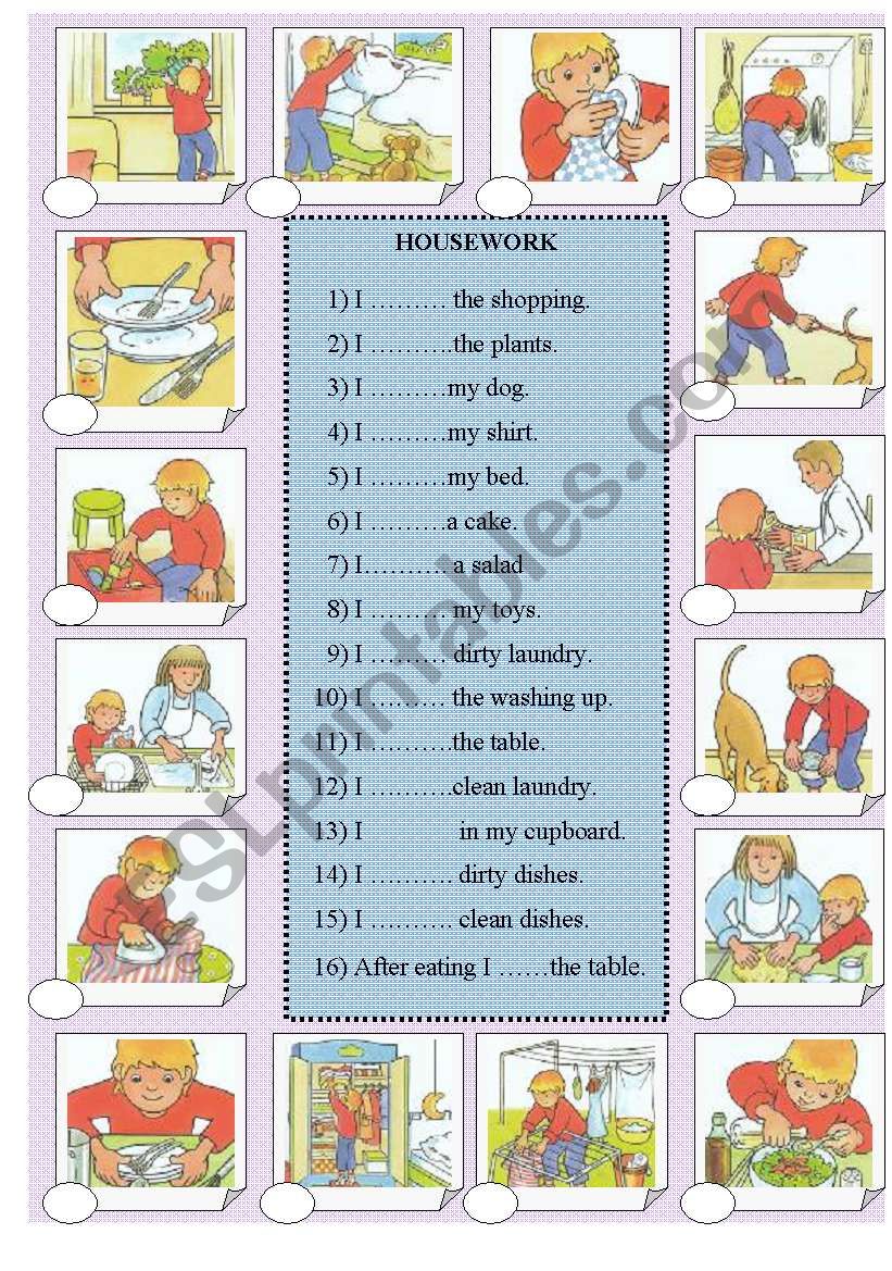 HOUSEWORK level 2/3 worksheet